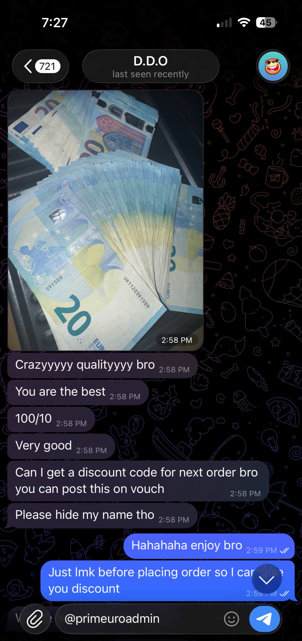 Customer vouch