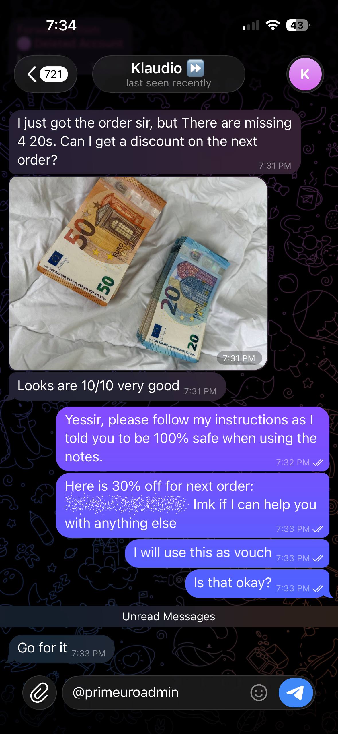Customer vouch